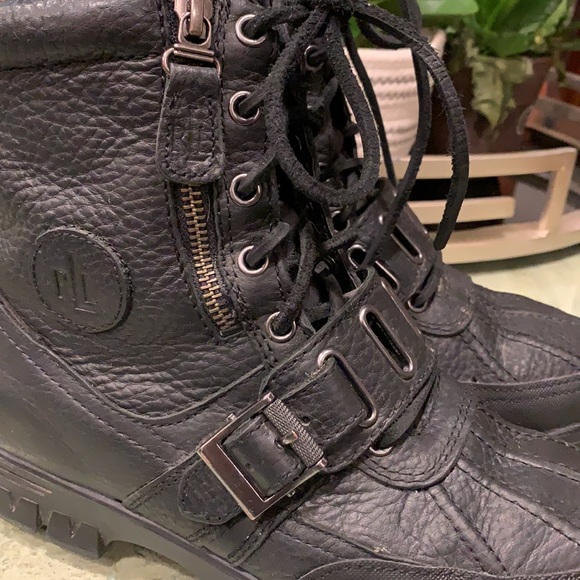 RALPH LAUREN  QUANITA BLACK LEATHER BOOTS, SIZE 7.5 B - Picture 15 of 15